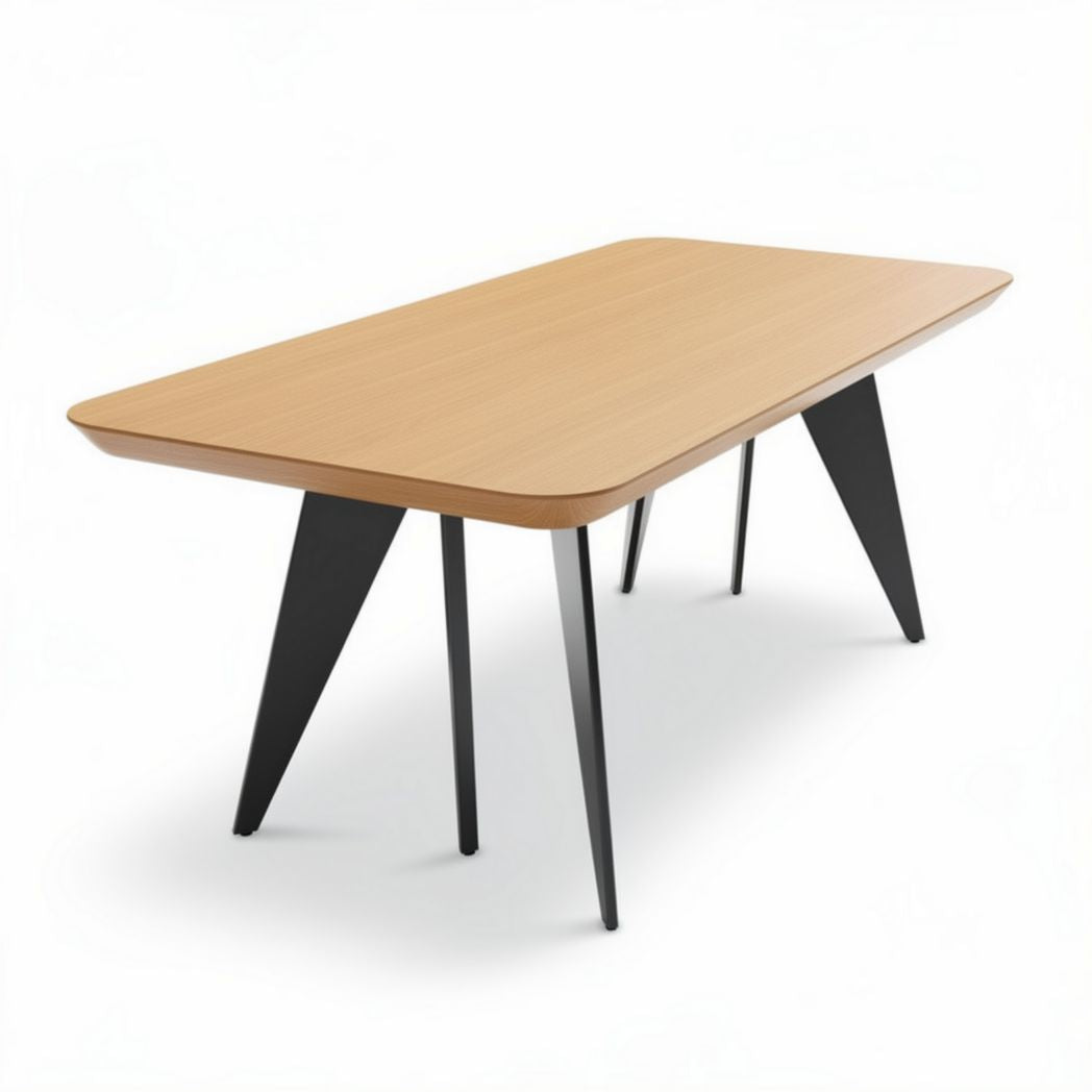 Wooden dining table with black metal legs 150 x 80 x 75cm