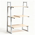 Wooden shelving unit with metal frame for home or office storage 80 x 50 x 120cm