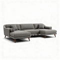 Sectional sofa with modern design in grey fabric 250 x 100 x 90cm