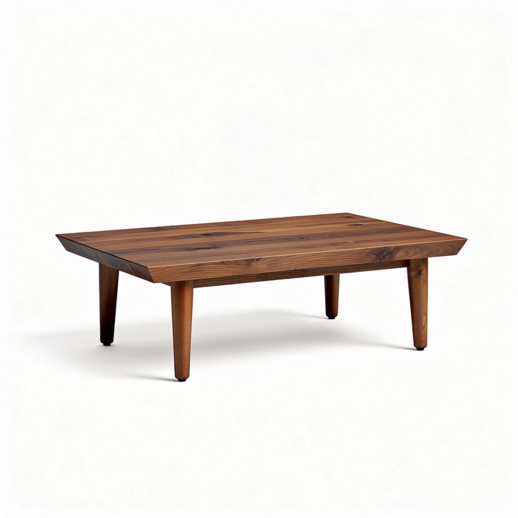 Wooden coffee table with tapered legs and natural finish 120 x 80 x 30cm
