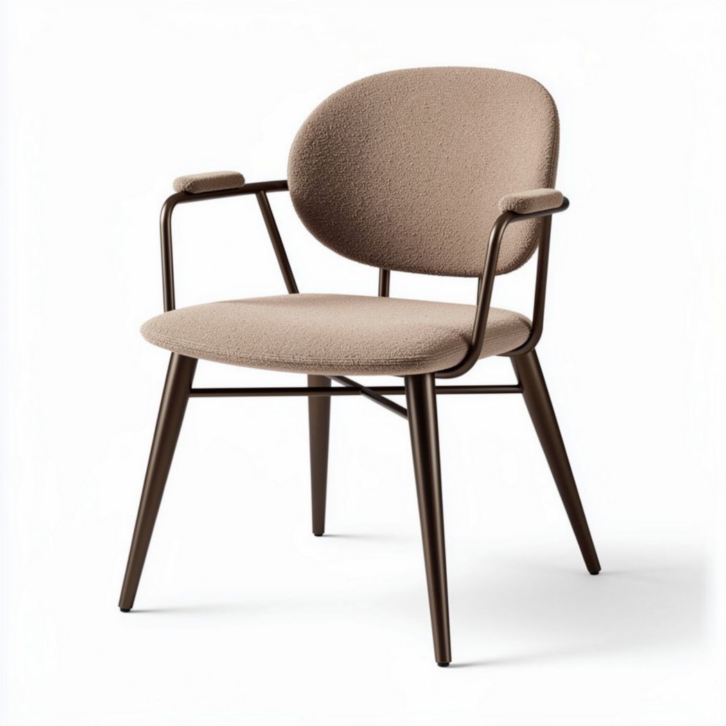 Fabric upholstered armchair with metal frame and modern design 50 x 55 x 80cm